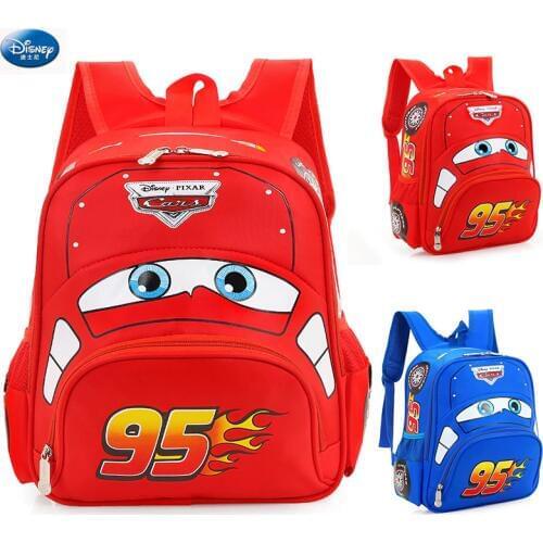 Disney cartoon car children backpack kindergarten girls boys 95 team backpack primary school students 3-6 years old