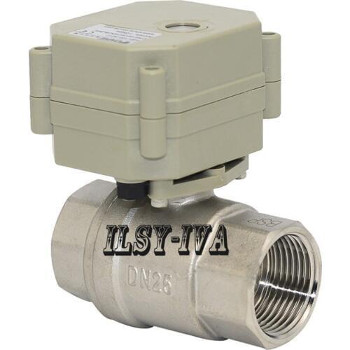 DN25 Stainless steel 2 way electrical ball valve,1" AC/DC 9~24V motorized valve