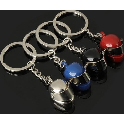 EIDRAN Hot 3D Metal Helmet Keychain Creative Car Motorcycle Bicycle Key Chain Keychain Keyring Key Fob