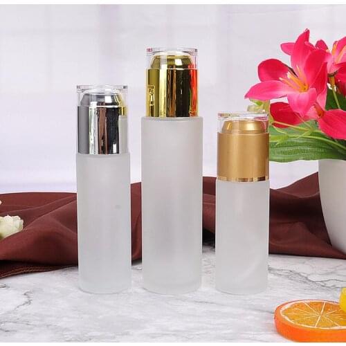 60ml frosted glass bottle with white/silver/gold lotion/sprayer pump for lotion/emulsion/serum/foundation skin care packing