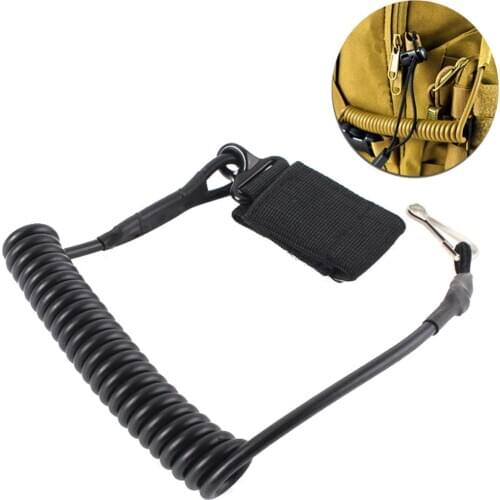 Molle Airsoft Coil Sling Military Elastic Spring Rope Belt Backpack Lanyard Strap Bag Gun Shooting Handgun Hunt Pistol Tool