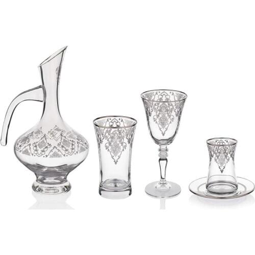 Schafer Köln Glass Cup Set-49 Pieces.-PLATIN-01