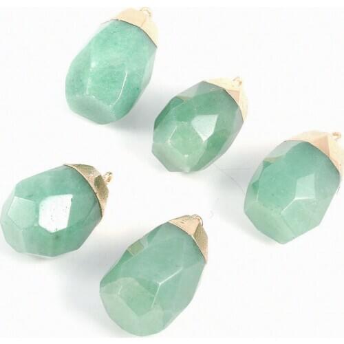 Natural Stone irregular Green Aventurine Pendantsr DIY bracelet necklace for Jewelry Making Reiki Healing Jewellery Gift