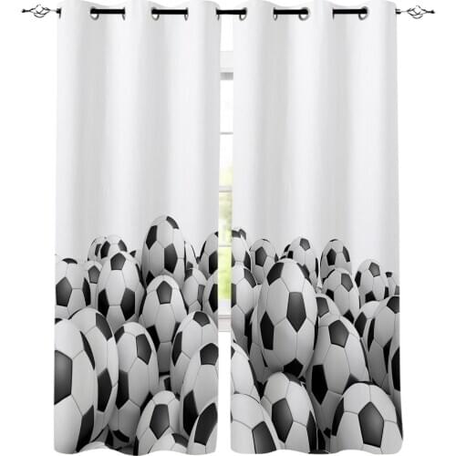 3D Football Soccer Game Sport Window Curtains For Living Room Kitchen Bedroom Modern Window Treatments Drapes Blinds