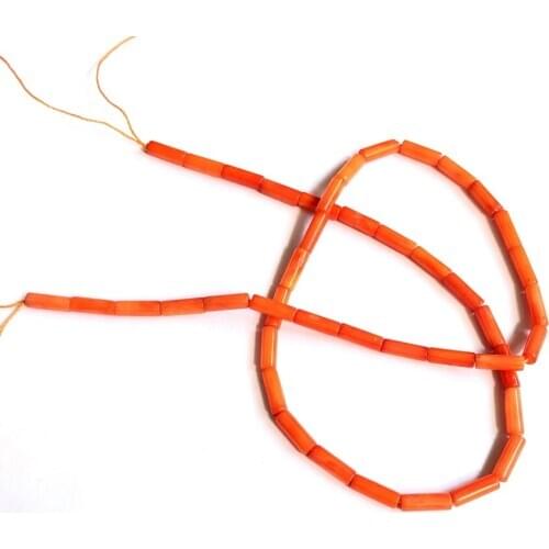 Wholesale 1string Natural Orange Coral Beads 3x9mm Round Tube Beads For Jewelry Making 15.5"/string