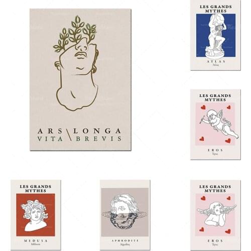 The Great Myth-Myth Poster-Greek Goddess-Greek Bust-Eros Poster-Medusa Poster Artwork-Son of Venus-Mid-Century Art