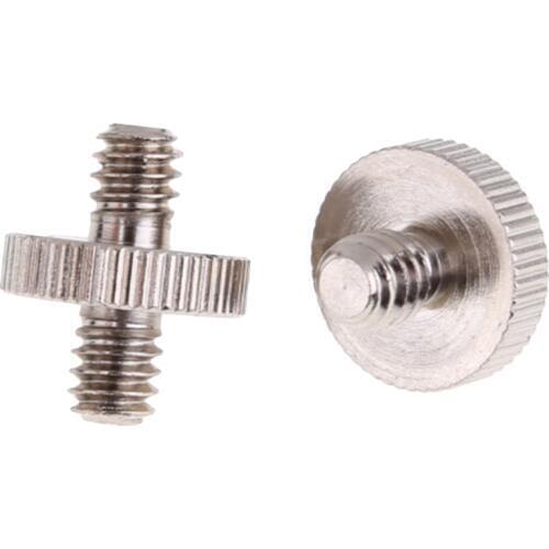 Durable 2Pcs alloy 1/4" Male to 1/4" Male Double Male Threaded Metal Screw Adapter for Tripod Monopod Photography