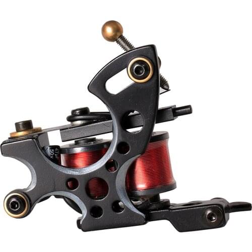 Professional Tattoo Machine Coil Tattoo Gun Liner Shader Black Frame 10 Wraps Coils Handmade Makeup Body Artist Wholesale