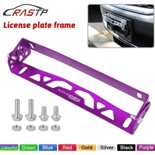 Car License Plate Frame Aluminum Rotating Number Plate Adjustable License Plate Frame Tag Holder For BMW VW FORD RS-BTD012