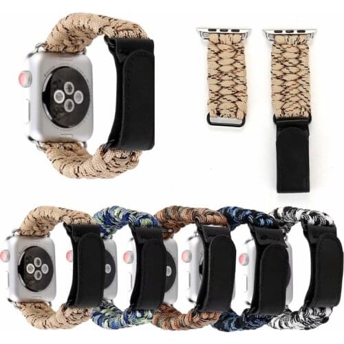 Strap For iWatch 3 2 1 Paracord Survival Bracelet Nylon Rope for Apple Watch Band Series 6 5 4 SE