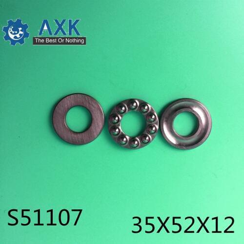 S51107 (2PCS) 35x52x12mm 35*52*12mm 51107 stainless steel thrust ball bearing