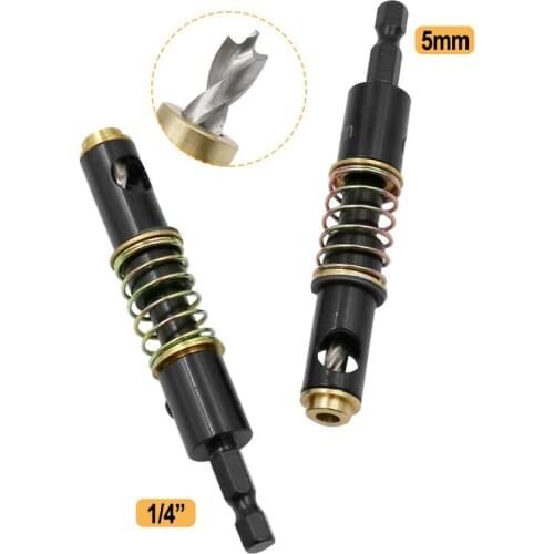 HSS Brass Self Centering Hinge Twist Drill Bits 1/4 "and 5mm Screw Hole Saw Woodworking Reaming Cabinet Tool