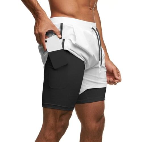 Summer Mens Shorts 2 In 1 Printed Shorts With Liner Drawstring Elastic Waist Sports Shorts Double Layer Workout Clothes