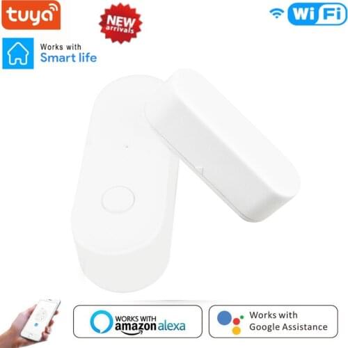 Tuya Smart WiFi Door Sensor Door Open / Closed Detectors Wifi Home Alarm Compatible With Alexa Google Home Tuya APP Smart Home