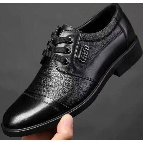 Men Business Shoes Patent Leather Lychee Pattern Luxury Dress Shoe Fashion Breathable Men Shoes Lace Up Soft Moccasins Dad Shoes