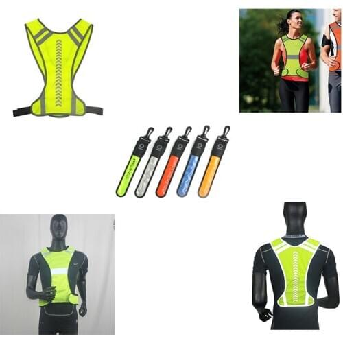 Outdoor Night Riding Running Washable Light Reflective Strip Safety Sports Vest Night Bicycle Cycling Riding Jogging Vest