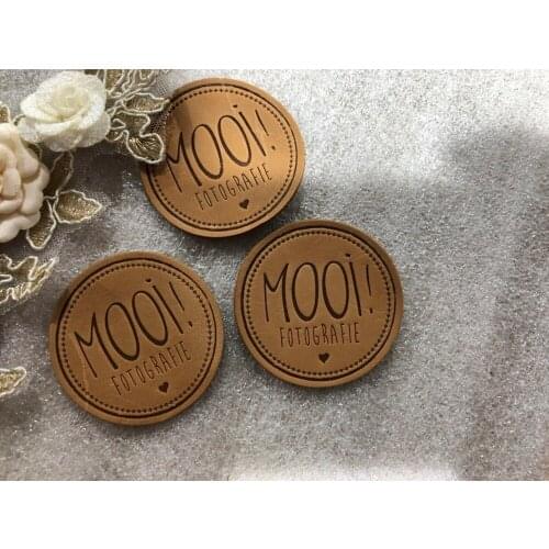 Customized Brand Logo Real Genuine Leather Label For Jeans / Bags / Clothes