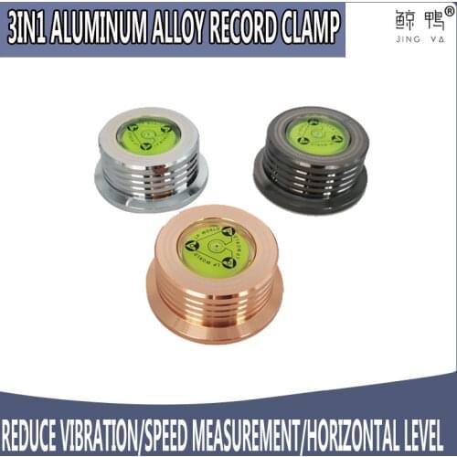 3in1 Record Aluminum Alloy Clamp LP Disc Stabilizer Balance Measure Vibration Balanced For Turntable Phonograph