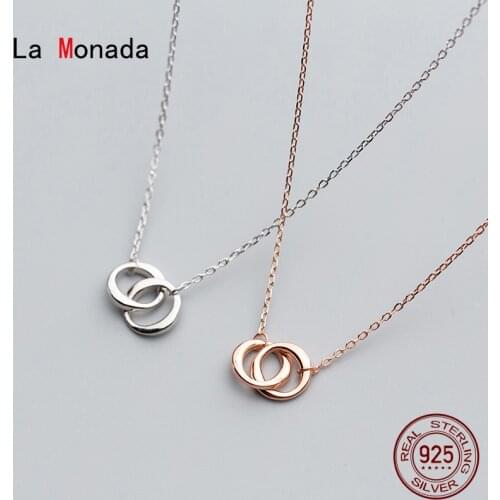 39.5cm-43cm 925 Silver Necklaces Women Minimalist Fine Silver 925 Jewelry For Women Circle Pendant Female Chain Necklace On Neck