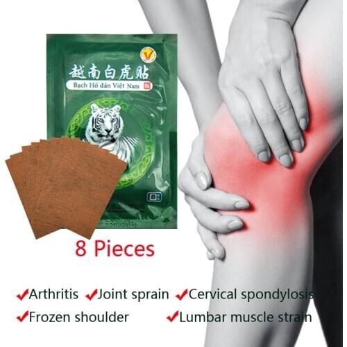 8 Pcs Vietnam White Tiger Balm Chinese Herbs Medical Plasters for Joint Pain Back Neck Curative Plaster Knee Pads for Arthritis