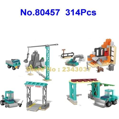 80457 314pcs 4in1 Urban Engineering Command Truck 4 Building Blocks Toy