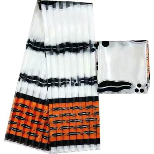 African satin fabric african fabric Organza silk pattern High quality 2019 digital printed wax for party dress satin silk fabric
