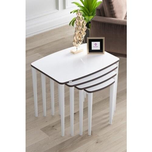 White Telwe Series Mdf Zigon Coffee Table Pad 4lü coffee table