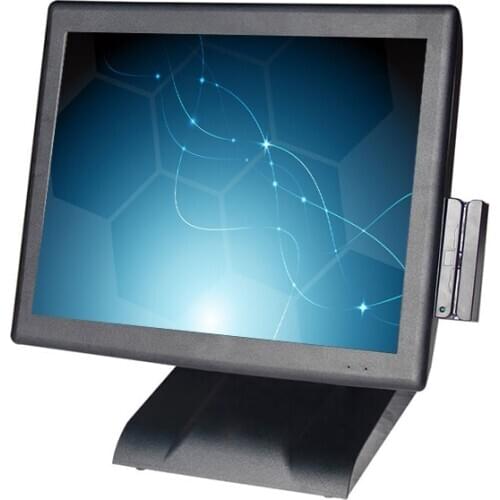 Free shipping 15 touch screen Commercial pos terminal restaurant cash register all in one pc card reader VFD Customer display