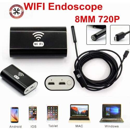 New 8mm Wireless Wifi Endoscope Camera Android 720P Iphone Borescope Camera Endoscopio Hard Tube and Software APP