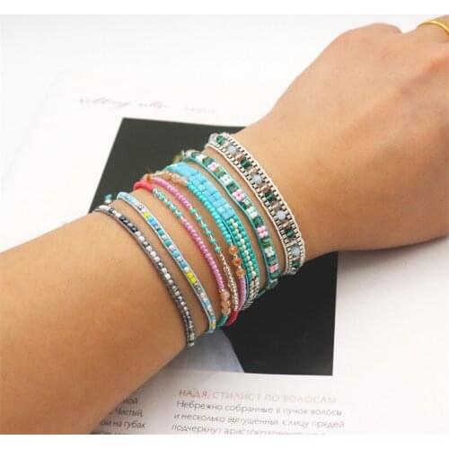 ZHONGVI Bohemian Crystal Beads Friendship Braided Rope Bracelets for Women Charms Weave Rope Chain Bracelet Men Jewelry New