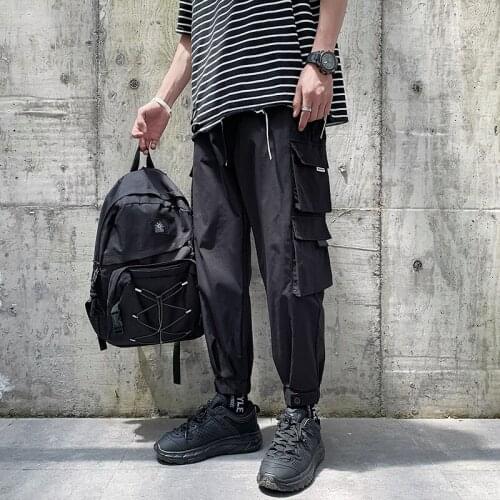 Male Black Japanese Streetwear Cargo Pants 3Xl Men Pockets Joggers Pants 2021 Overalls Mens Fashions Korean Sweatpants