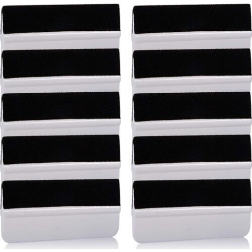 EHDIS 10pcs White Fabric Felt Squeegee Vinyl Car Film Wrap Scraper Window Tinting Tool Auto Car Stickers Wrapping Tools 10*4.6cm