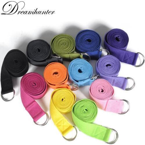 Yoga Stretch Strap Women Adjustable Sports Fitness D-Ring Belts Exercise Gym Rope Figure Waist Leg Resistance Fitness Band