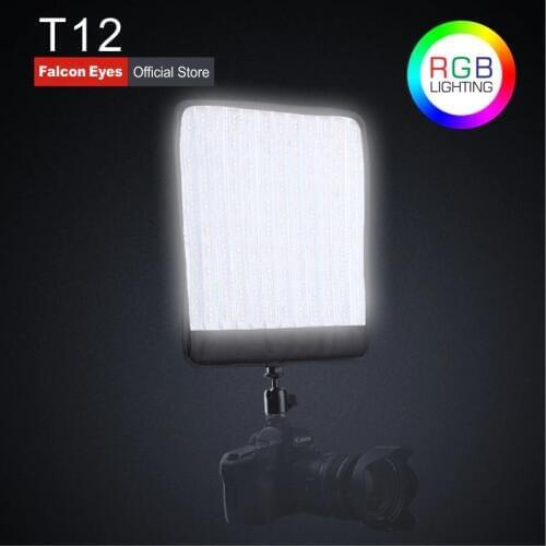 Falcon Eyes 50W LED RGB Camera Lighting Bi-Color 2700K-9999K LED Photo Lamp Portable Studio Video Light With Battery & Case T12