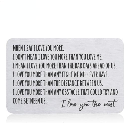 Wallet Insert Card for Men Husband From Wife Girlfriend Birthday Valentine Wedding Anniversary Gifts for Groom Him