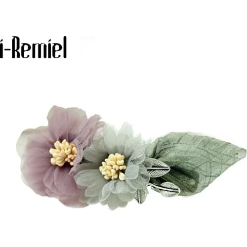 Korean Fashion Adult Cloth Yarn Hairpin Head Flower Hairpin Elegant Headdress Spring Clip Horsetail Clips Women Hair Jewelry