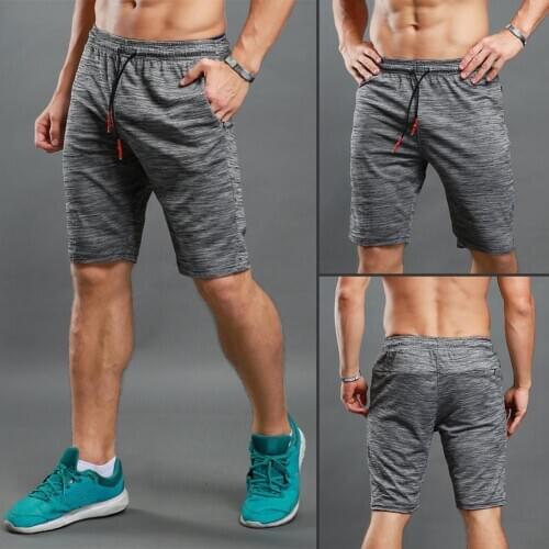 Men Quick Dry Breathable Drawstring Training Running Board Shorts Fifth Pants