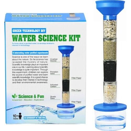 Clean Water Experiment Kit Children Educational Science Toy DIY Sewage Filter Purification System Kids Birthday Gift