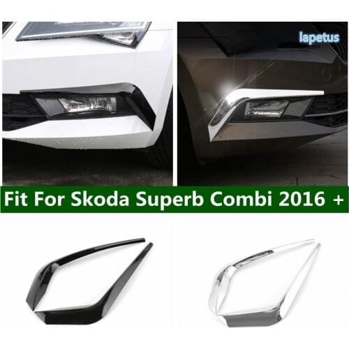 Lapetus Front Bumper Spoiler Both Side Canard Decoration Cover Trim 2PCS For Skoda Superb Combi 2016 - 2019 ABS Exterior Parts