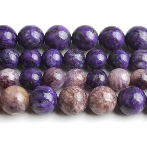 8mm 10mm Natural Genuine Charoite Beads Purple Loose Spacer Beads For DIY Jewelry Making Bracelet Necklace 15'' Strands