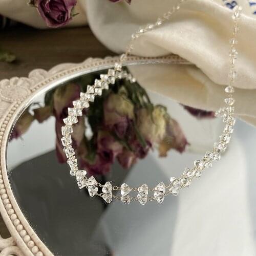 2021 New Clavicle Clavicle Chain Creative Simple Fashion Crystal Choker Short Neck Chain For Women Pearl Diamond Style Necklace