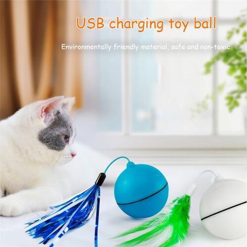 New creative USB rechargeable cat electric ball toy interactive automatic ball dog smart LED interactive laser magic ball toy