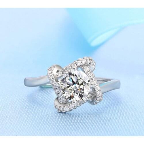 Original Windmill Mozanstone Four Leaves Clover Square Ring For Women Female Luxary Jewelry Design Valentines Day Gift Wholesale