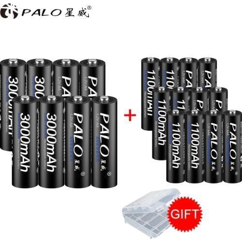 8PCS original 1.2V NI-MH AA Batteries Rechargeable For Remote Controller Ridio Electric Shaver+12PCS AAA 3A Rechargeable battery