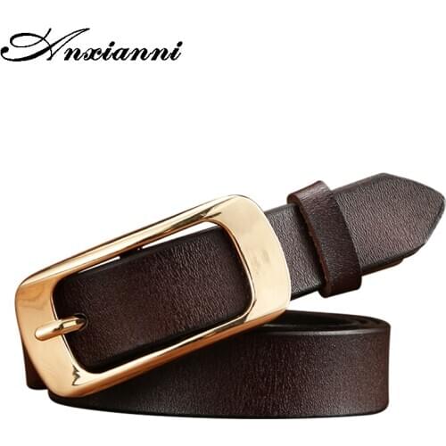 Women Brand design Genuine leather Belts Pin buckle belt Quality cow skin strap width 2.8 cm Waistband Vintage for Jeans