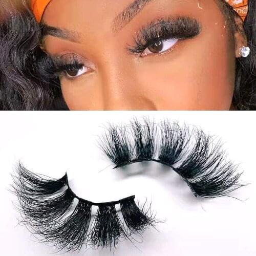 Premium mink fur eyelash 100% real siberian mink strip eyelashes 3D mink lashes 25mm lashes