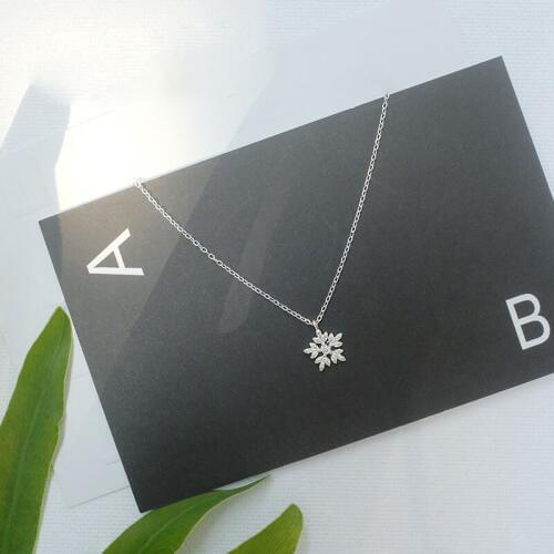Snowflake necklace women 100% 925 Sterling silver nacklace Jewellery Clavicle chain pendant charms