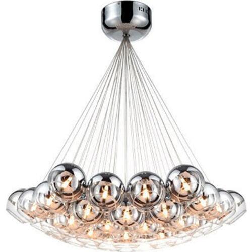 Modern minimalist living room bedroom Electroplated glass chandelier Restaurant double staircase chandelier