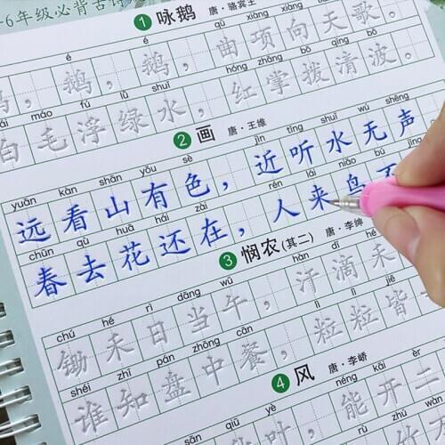 Students Chinese Character 3D Copybook Ancient Poetry Reusable Handwriting Beginner Learning Education Practice Chinese Quaderno