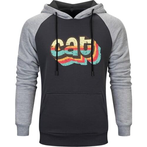 Cat Cartoon Raglan Hooded Mens Fashion Hip Hop Male Sweatshirt Hoodie Leisure Casual Pullovers Tops Clothing Moletom Masculino